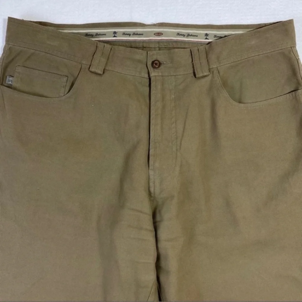 Tommy Bahama Tan Silk Blend Relaxed Straight Leg Pant Mens‎ Size 36 HEMMED Short